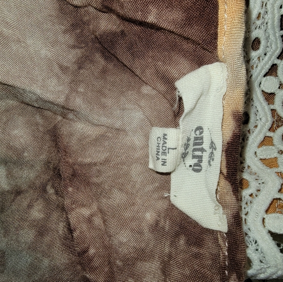 Entro Boho Tie Dye Fringe Tank Top Women's Size Large - Picture 9 of 11